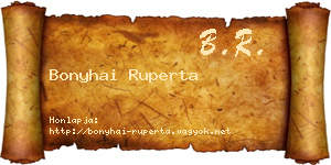 Bonyhai Ruperta névjegykártya